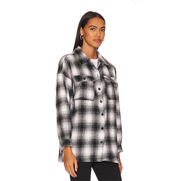 Lovers + Friends “Harlow” Flannel Shacket in Black & White, size XS - Picture 3 of 5